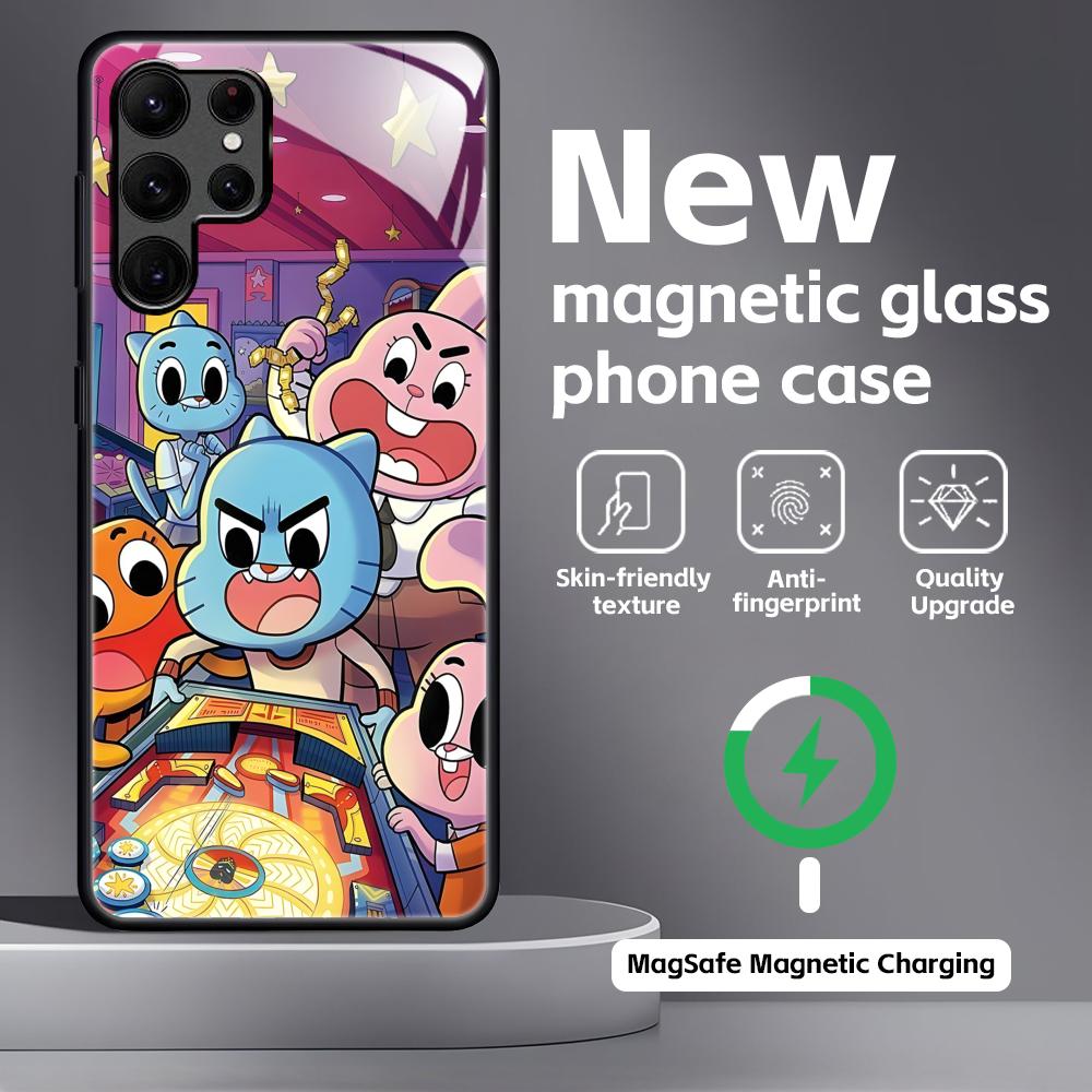 The Amazing World of Gumball  Phone Case For Samsung S25 S24 S23 S22 S21 S20 Plus Ultra Note20 Glass Magnetic Case