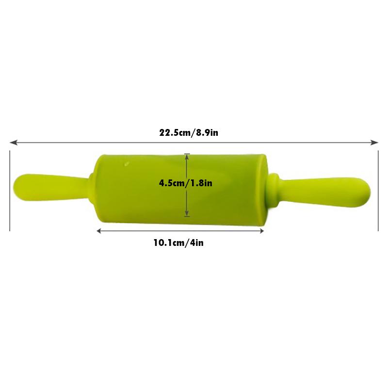 Silicone Non-Stick Fondant Rolling Pin For Kids Fondant Cake Dough Roller Decorating Cake Roller Crafts Baking Cooking Tool