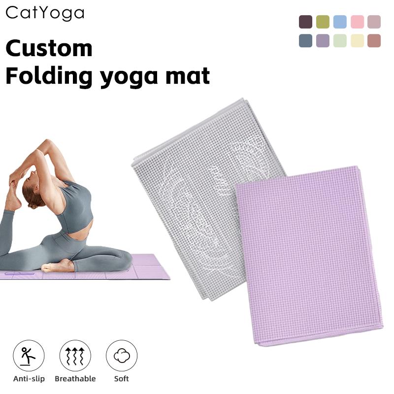 Easy Carry Folding Anti Slip PVC Exercise Travel Fitness Portable Yoga Mat
