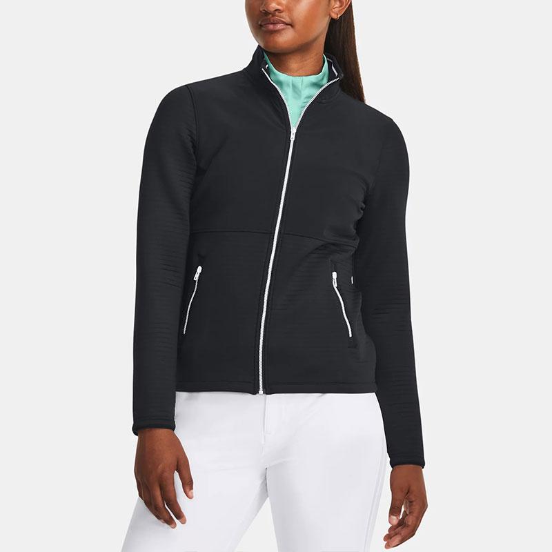 Under Armour Storm Daytona Solid Color Stand Collar Zip Jacket Women Jacket Black 1380130-001