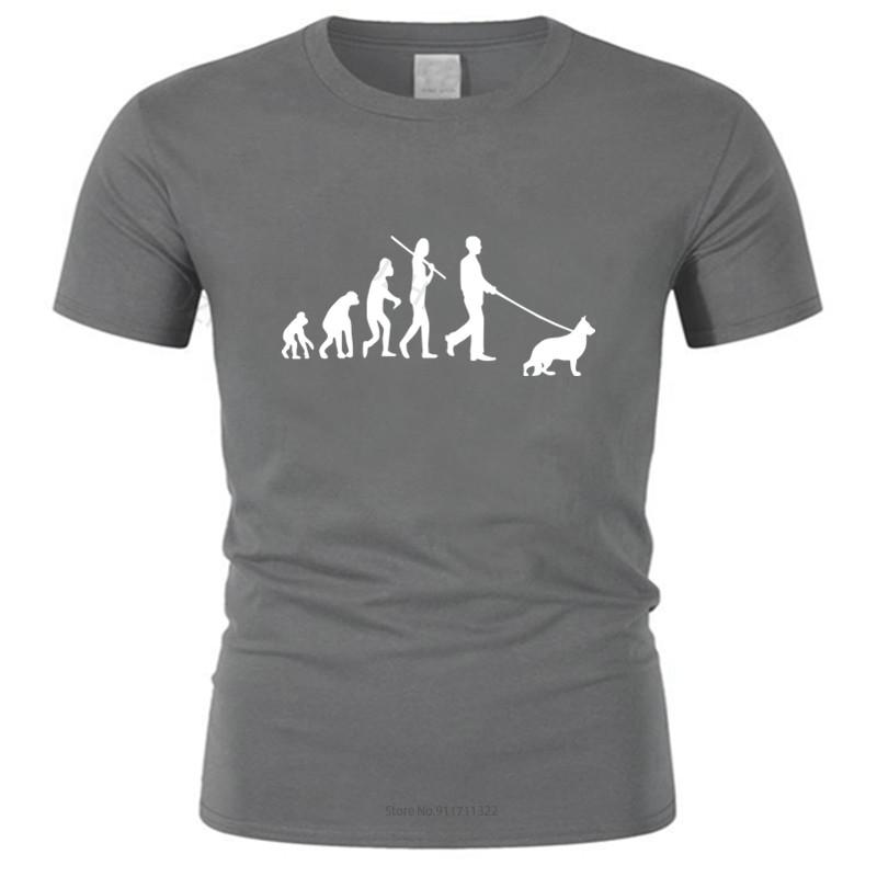 Herren Kurzarm T-Shirt Evolution Schäferhund T-Shirt shubuzhi Top T-Shirts Baumwoll-T-Shirt Mode T-Shirt Herren Sommer Tops
