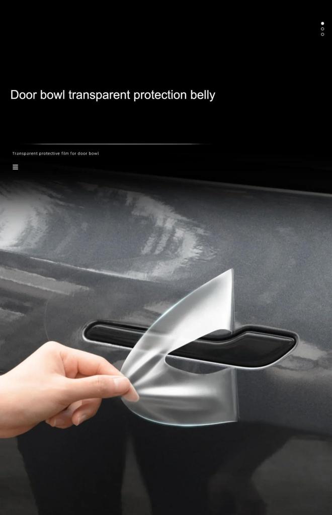 GAIYEJX TPU Door Handle Scratch Protector Film for Tesla Model 3 Y 2017-2023 Transparent Black Paint Protection Car Sticker 8pcs Set