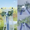 Chair Back Flower Reusable Artificial Rose Decoration for Outdoor Wedding Celebration Party Photography Pinkish
