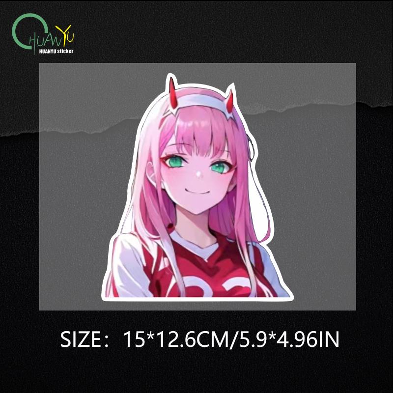 Creative  Japanese Anime Pink Girl Car Sticker Decal Motorcycle Body Car Window Waterproof Reflective Car Sticker
