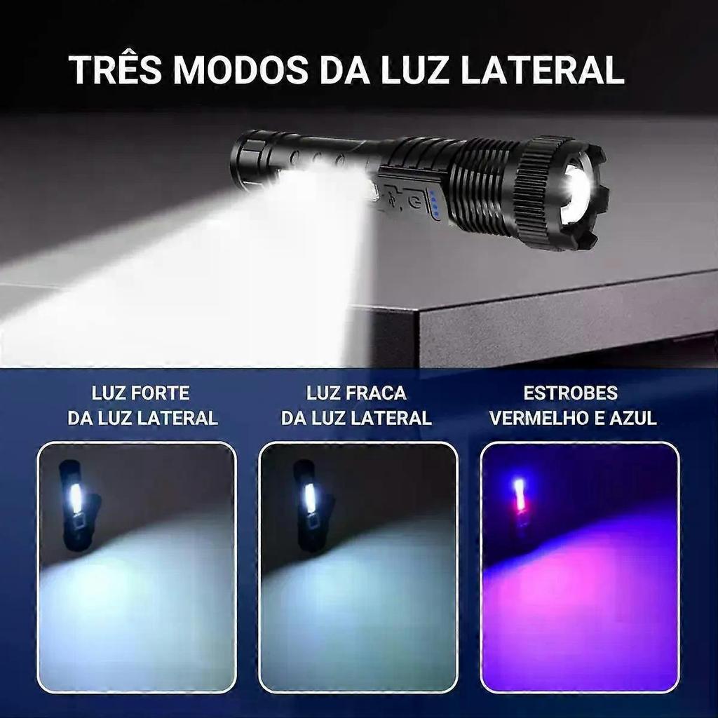 World's Brightest Rechargeable Tactical Flashlight, Powerful T9, Black