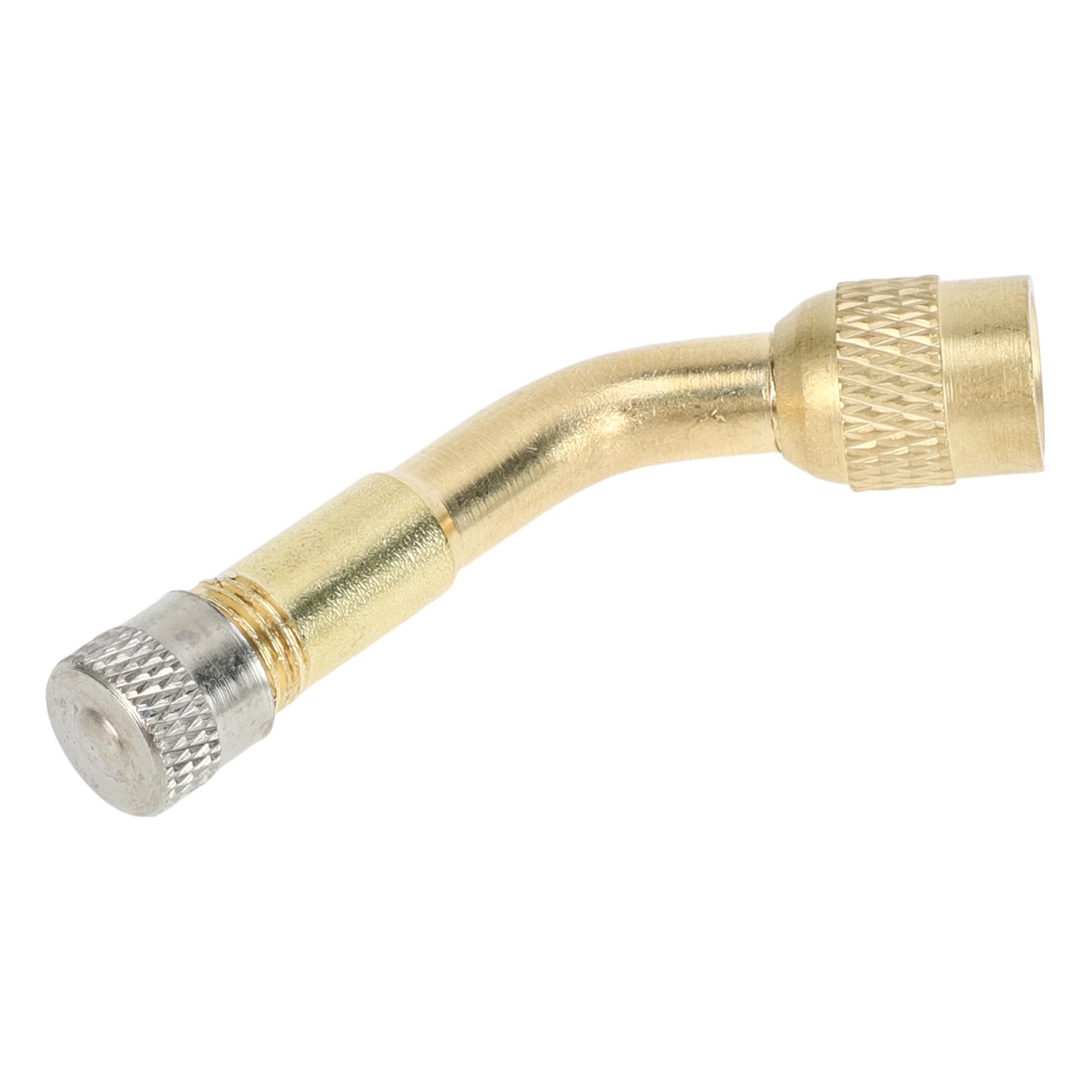 ABSOPRO Адаптер для накачки шин, удлинитель ниппеля шины, прочный, 135 градусов, 50 мм, латунный тон