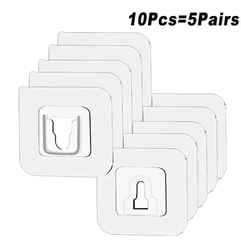 2-40PCS Self Adhesive Double-sided Hook Snap Button Multi-Purpose Hooks Strong Transparent Suction Cup Wall Holder Wall Hooks