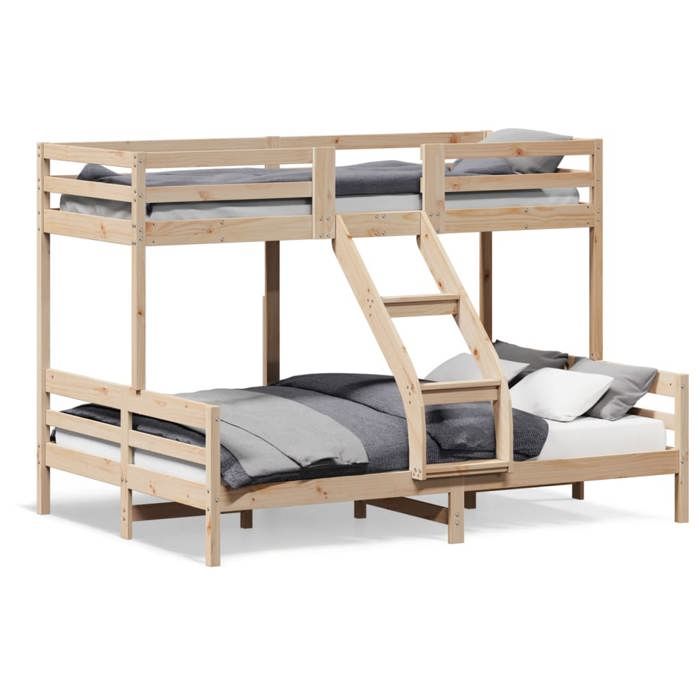 VidaXL Bunk Bed 80x200/140x200 Cm Solid Pine Wood, Bed, Bed Frame, Loft Bed, Bedroom Furniture, 3207165