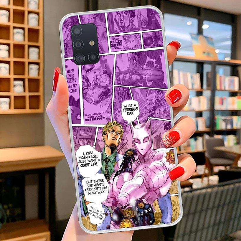 JoJo Bizarre Adventure Anime Cover Phone Case For Samsung Galaxy A12 A22 A32 A52 A72 A02S Phone Case Note 20 Ultra 10 S10 Plus A