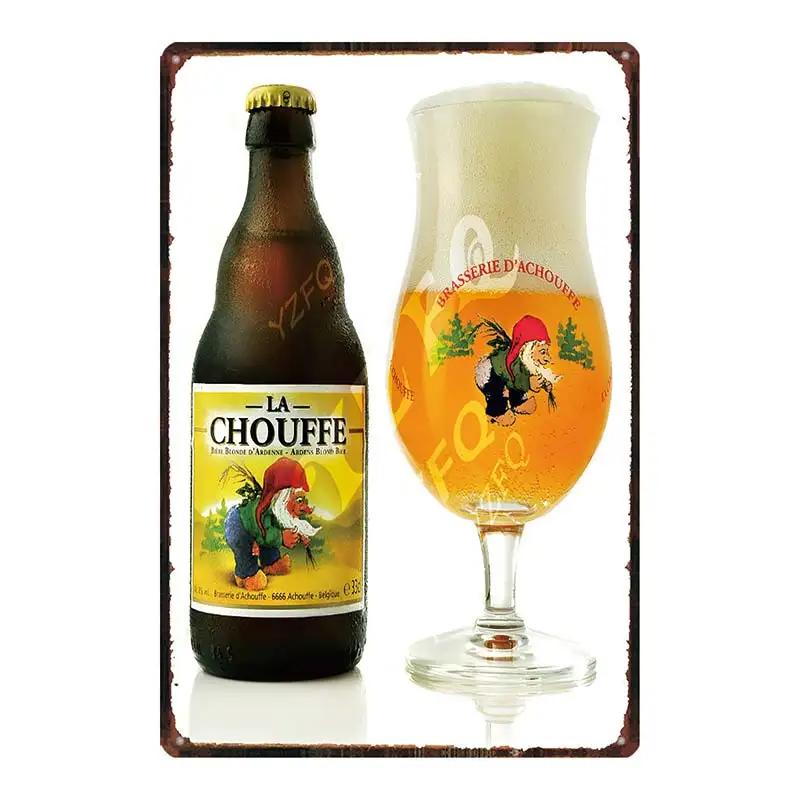 Chouffe Beer Retro Metal Tin Sig Vintage Plate Wall Pub Restaurant Bathroom Decorations For Home Art Decor Iron Poster DU-4910A