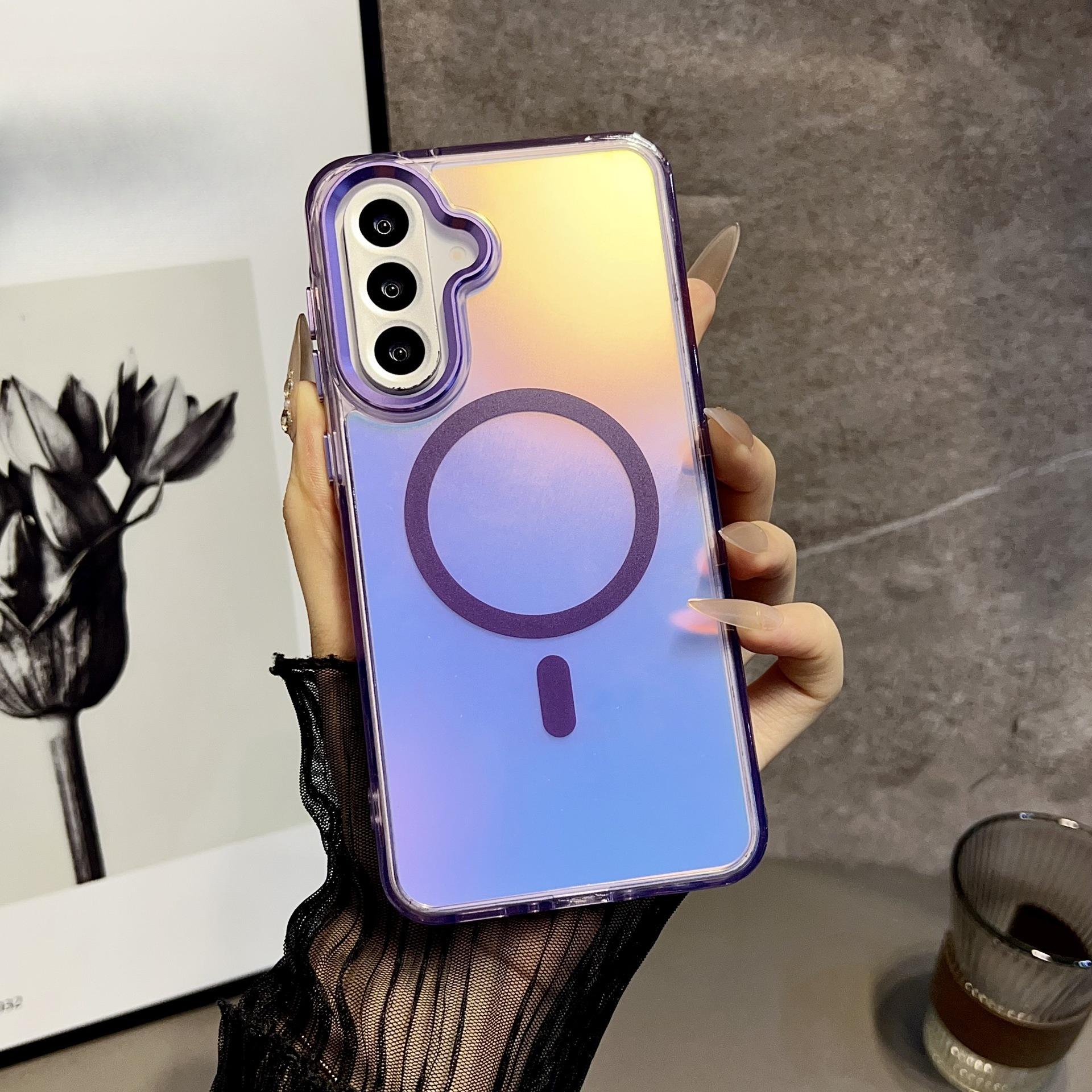 

Яркий Хамелеон Магнитная Адсорбция Подходит для Чехла для Мобильного Телефона Samsung A56 Красочный A55 A06 Полное Покрытие Супер Защита от Падений SAM A05 4G