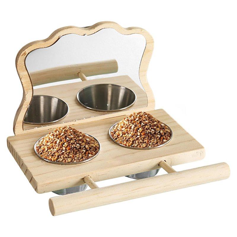 ABBP-Bird Feeder With Perch And Mirror, Fun , Outdoor Home Decor.