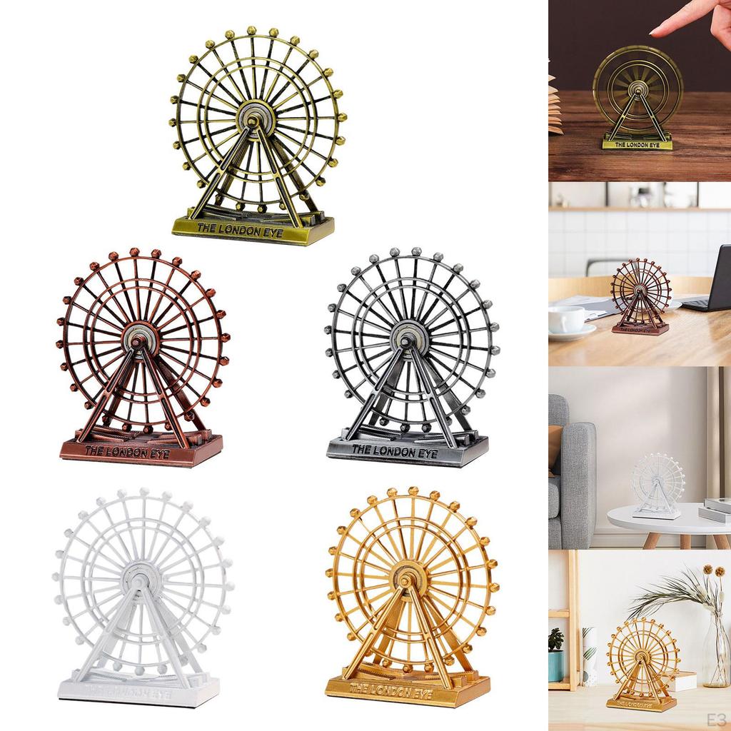 Wheel Statue Figurine Sculpture Collectable Modern Ornament Zine Alloy Home Decor Model For