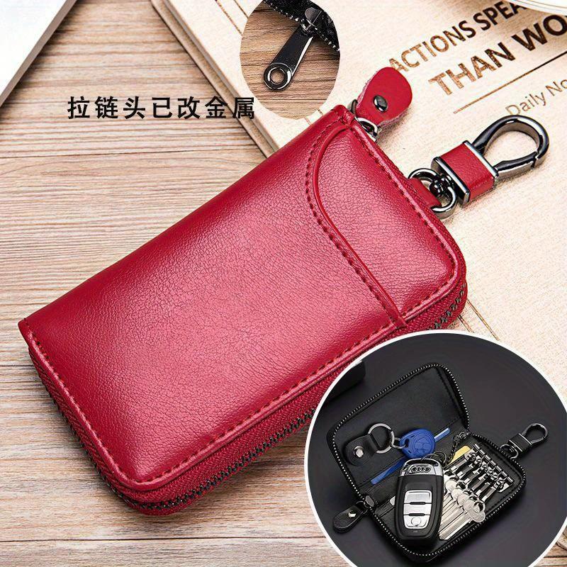 Leather KeyChain Unisex Key Bag Multifunction Organizer Wallet Holder Smart Housekeeper Car Small Key Case Keys Pouch