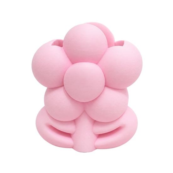 Flower Shaped Pen Cup 3D Printed Storage Holder for Makeup Brushes and Pens, Decorative Minimalist Desk Organizer Floral Organizer, Creative