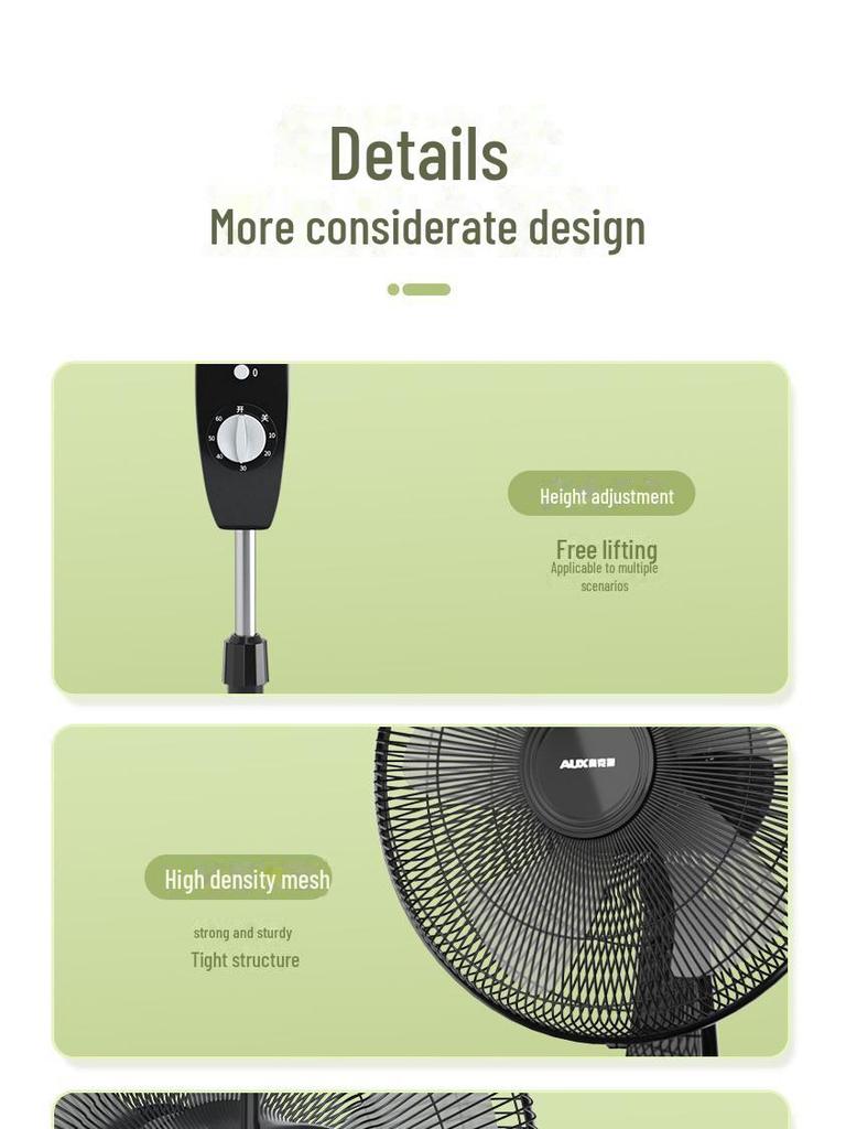 Remote Controlled Quiet Oscillating Floor Fan for Home or Office