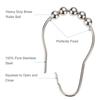 12pcs/set Stainless Steel Curtain Hooks Bath Curtain Rollerball Shower Curtain Rings Hooks 5 Rollers Polished Satin Nickel Ball