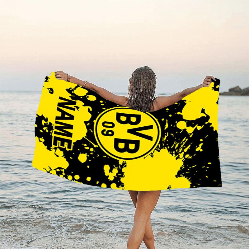 1pc Football1 Beach Towel with Custom Name, Beach/Swimming/Bath/Picnic/Camping Towel, Suitable for Seaside Beaches