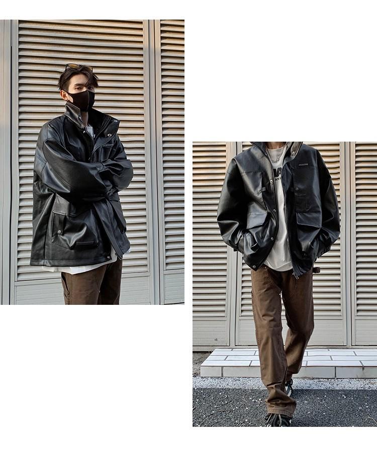 Herren Übergroße Retro PU-Lederjacke - Herbst Winter Trend, High-End Cooler Stil