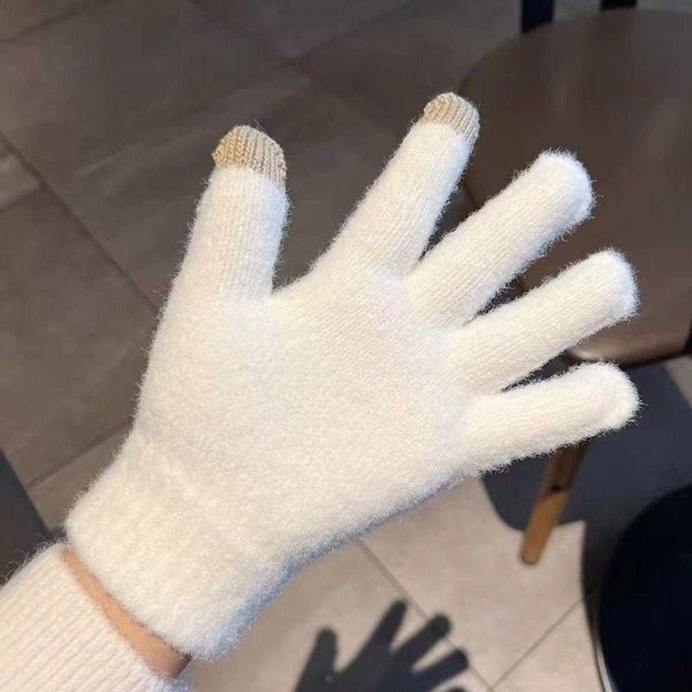 Thicken Touchscreen Gloves Wool Outdoor Cycling Gloves Fashion Knitted Wool Mittens  Outdoors