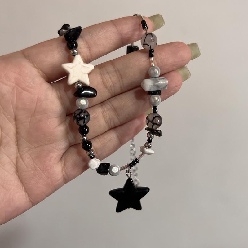 Korean Fashion Cow Star Pendant Necklace Punk Aesthetic Red Necklace For Women Choker Accessories Vintage Charm Jewelry