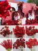 Wine Red Artificial Floral Bouquet - Chinese Wedding & Engagement Ceiling Decoration