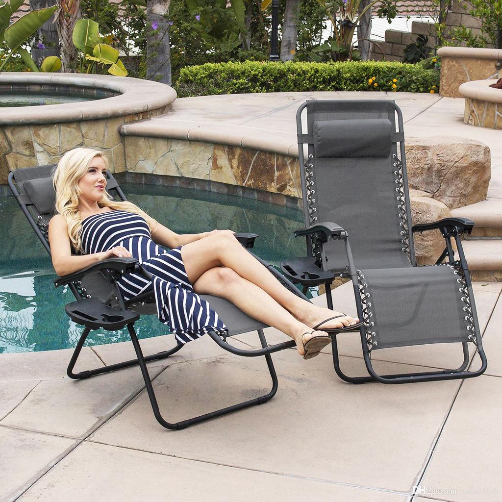 Folding Garden Lounger Armchair, Zero Gravity, Tourist, Graphite