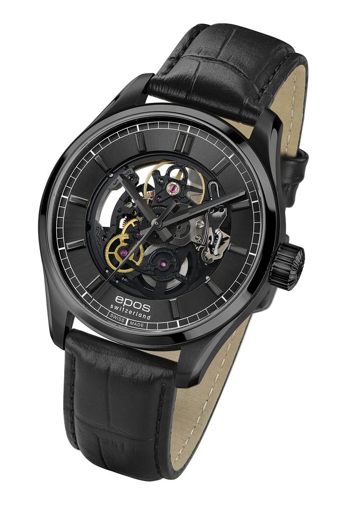 EPOS Passion 3501 Skeleton Officially 3501BSKBBK Watch, Imported, Men's Black,