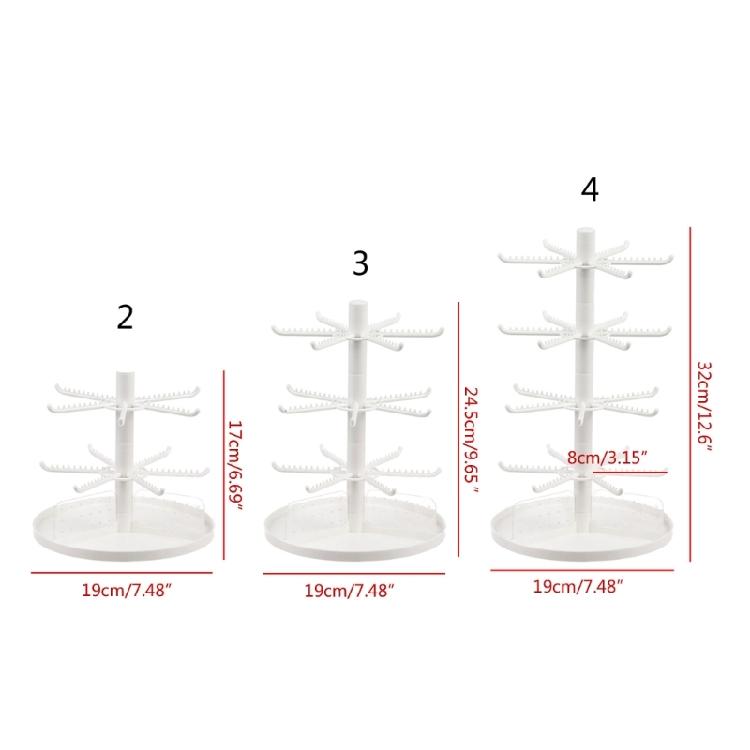 Standing Earring Necklace Holder 2/3/4-Tiers Hanging Jewelry Organizers Display Stand Jewelry Storage Display Tower Rack