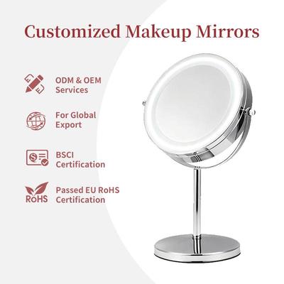 Stylish Double-Sided LED Makeup Mirror with Magnification