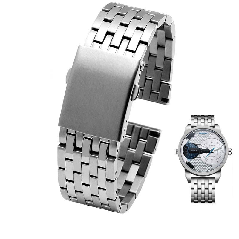 High Quality Stainless Steel Watchband for Diesel DZ7263 DZ7330 DZ4358 Watches Strap Black Silver 22mm 24mm 26mm 28mm 30mm 32mm