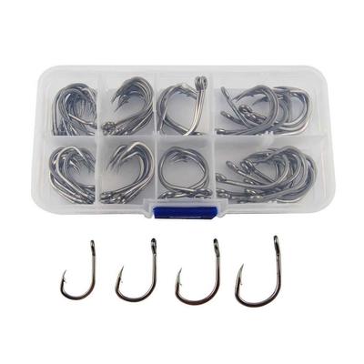 70pcs Stainless Steel Circle Live Bait Fishing Hook Strong Hooks Set