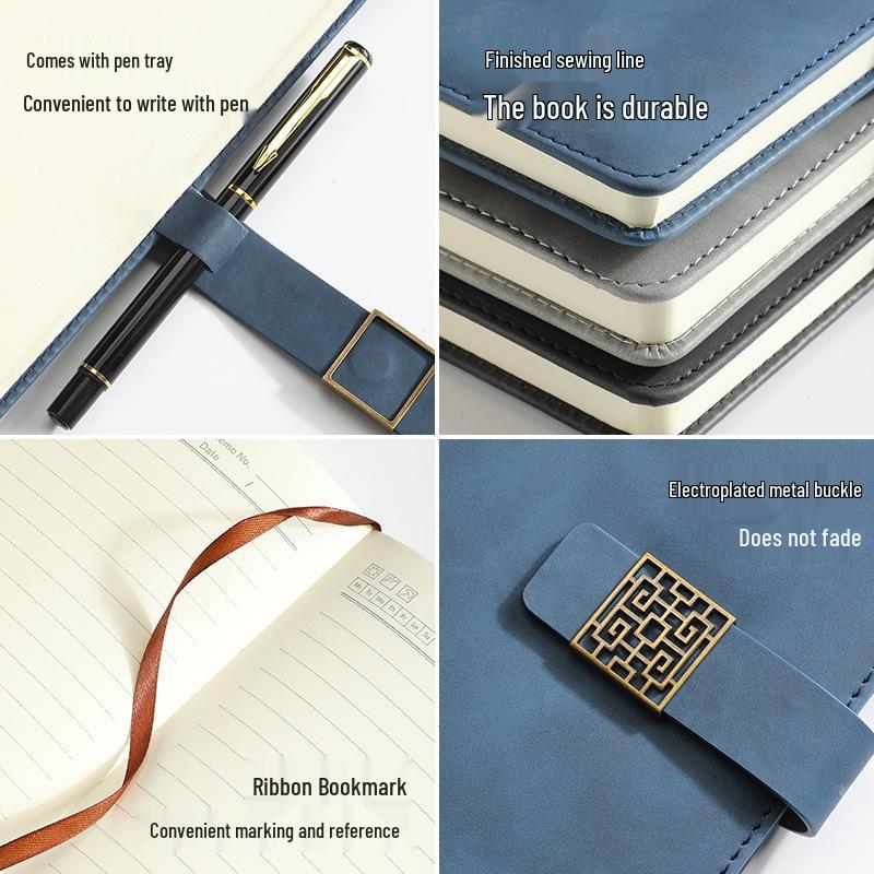 Verdickte Leder-Business-Schnallen-Notizbücher für Konferenzen und Tagebücher