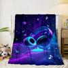 Music Waves Headphones Blanket Flannel Blanket Throw Blanket Sofa Cover Blanket Soft Premium Blanket Picnic Blanket Tv Blanket Gifts