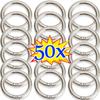 10/50 Stück Metall O-Ringe Federkarabiner für DIY Schmuck Offene Runde Karabiner Schlüsselanhänger Taschenclips Haken Hundeleinen Schnallen Verbinder
