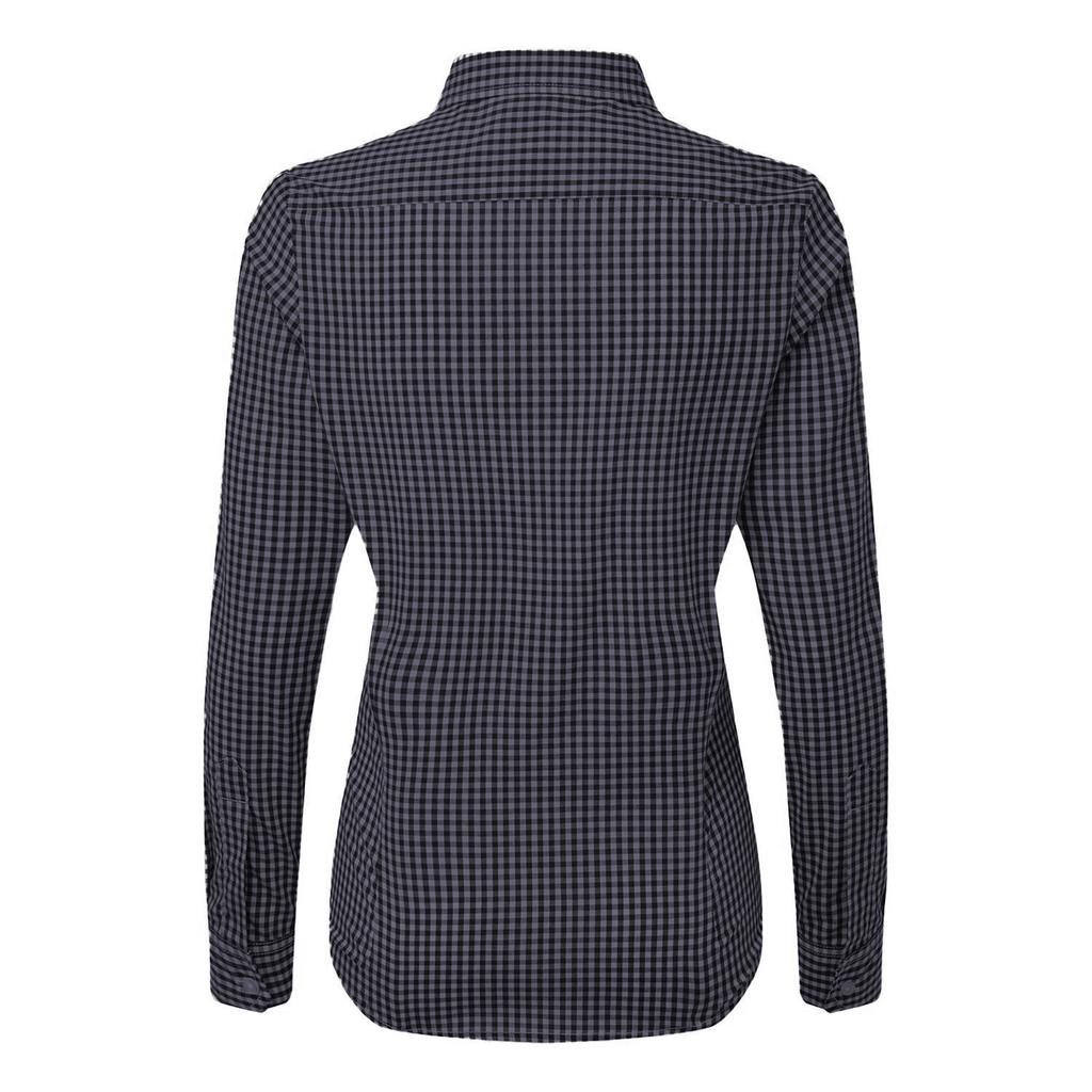 Premier Womens/Ladies Maxton Gingham Long-Sleeved Shirt