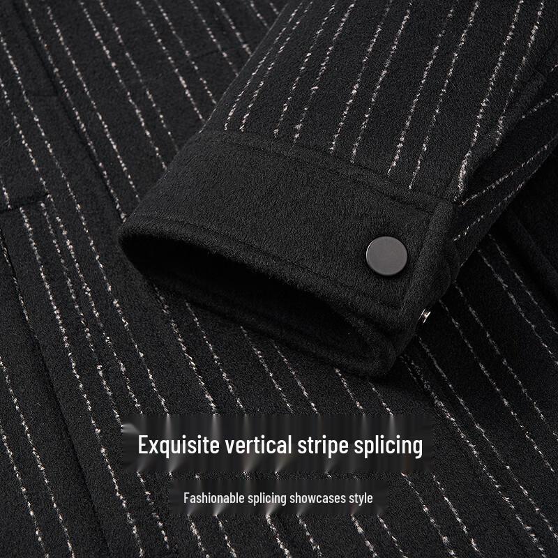 Dancing with Wolves Men's Graphene Striped Wool Blend Jacket