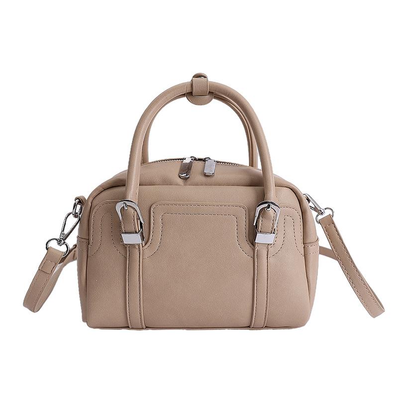 Mini Boston Bag with Dual Top Handles and Detachable Shoulder Strap for Elegant Daily or Evening Use
