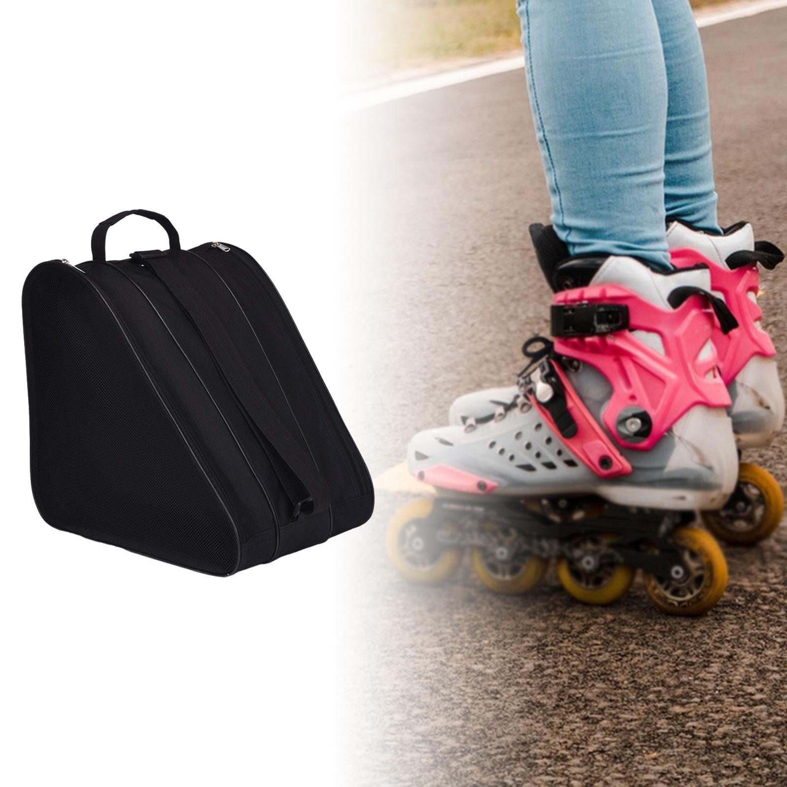 

Сумка для роликовых коньков, сумка для роликовых коньков, большая вместимость, дышащая, оксфорд, обувь для катания на коньках, лед чёрный