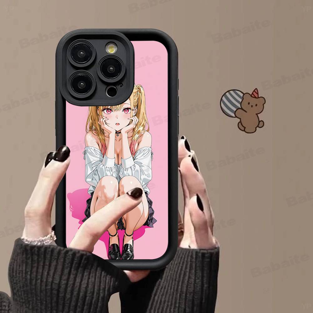 Marin Kitagawa Anime Phone Case For IPhone 17 16 15 14 13 12 11 Pro Max Plus Black Full Coverage TPU