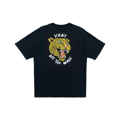 American Vintage Leopard Letter Cartoon Logo Print Casual Sports Crew Neck Short Sleeve T-Shirt Men T-Shirts Black VN0A7PZIBLK