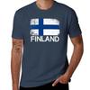 Finnische Flagge Design Vintage Hergestellt in Finnland Geschenk T-Shirt Nützlich Lässig Arbeits-T-Shirt