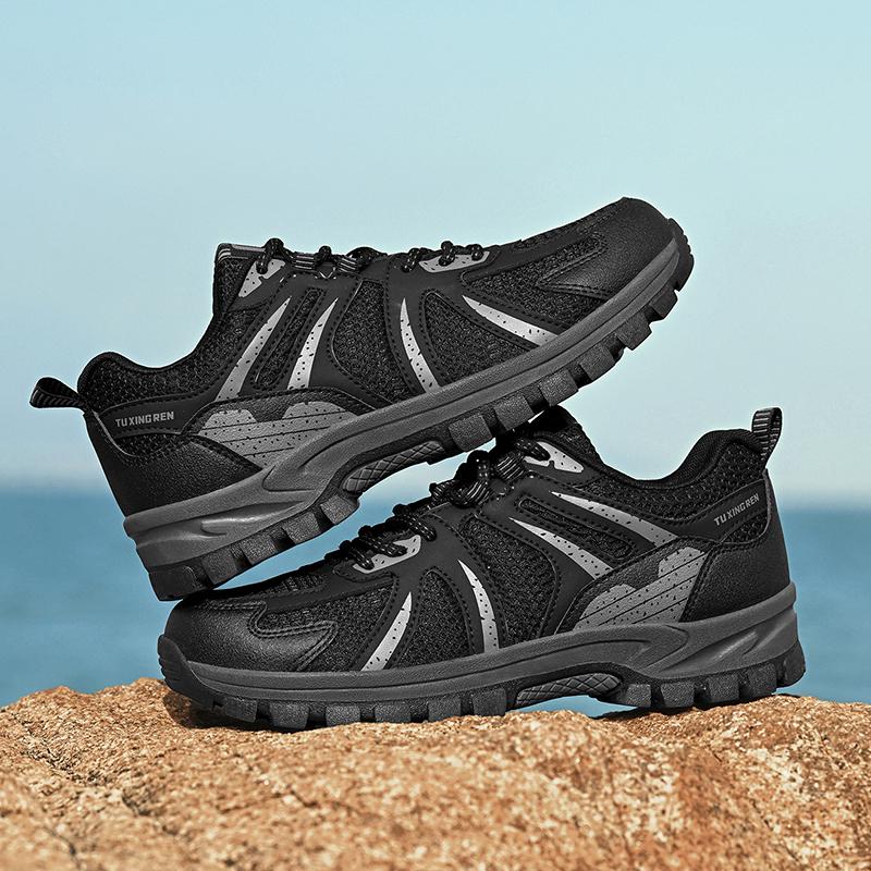 Men's Hiking Shoes, Trail Running Shoes, Trekking Shoes, Mesh Sports Shoes, Lightweight Hiking Shoes, Suitable for Outdoor Adventures
