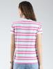 MONTE CARLO Women's Oversized Round Neck Striped Half Sleeve Top