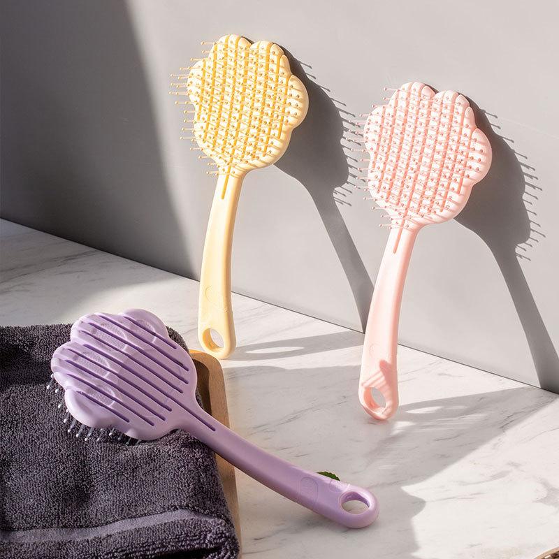 Custom Logo Dry Massage Comb Vented Detangling Brush for Curly Hair Waterproof Eco-Friendly Salon Hairdressing