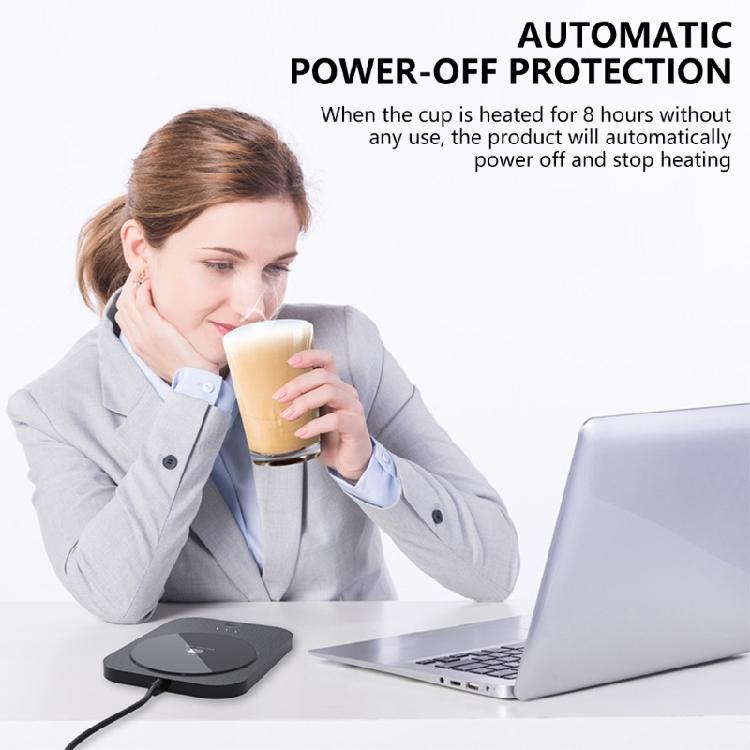 Insulated Beverage Warmer for Office Desk with 3 Heating Grade USB Coaster Temperature Control Desk Beverage Heater