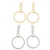 20 Pcs/lot 28mm Length Key Gold Silver Chains Key Ring Round Keychain