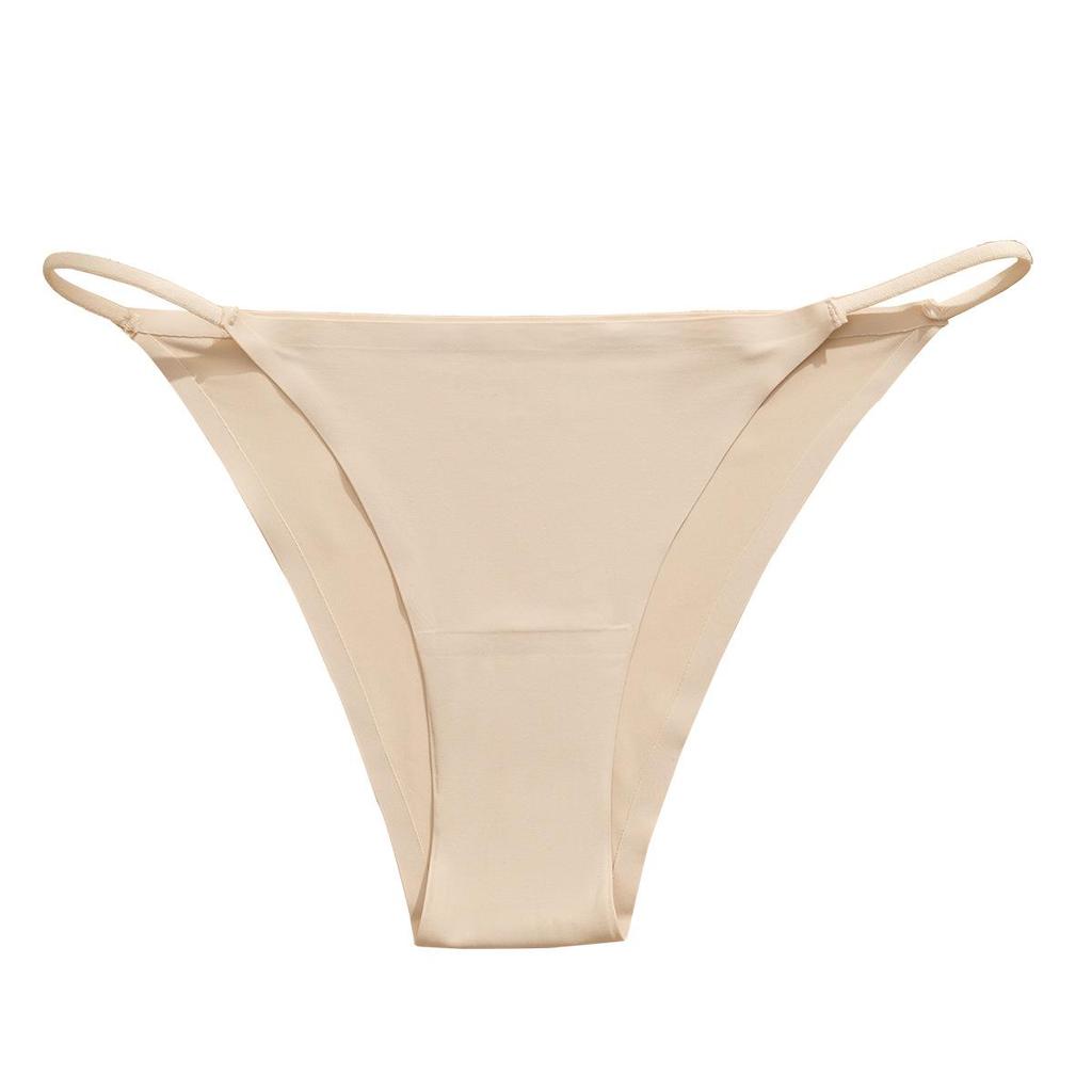 Seamless Low-Waist Ice Silk Thong - Women's Large Size