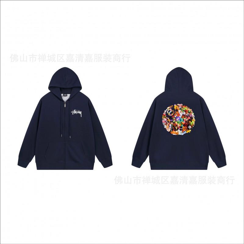 Unisex mikina s kapucí na zip s potiskem Bavlněný svetr Lehká podzimní zimní neformální svrchní oblečení