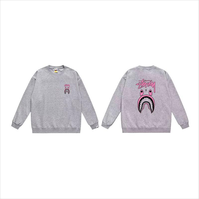 Unisex lässiger übergroßer Rundhals-Pullover mit Schriftzug-Print leichter Baumwoll-Hoodie